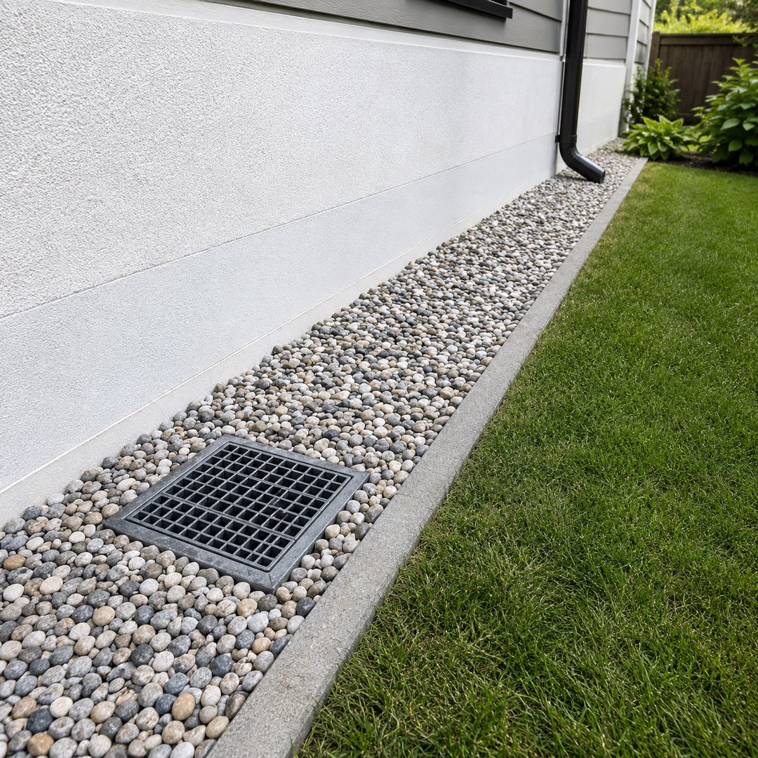 French drain installation